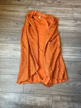 Matilda Jane Open-Front Knit Vest Sweater - Orange Xxl